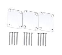 BIUDECO 3Pcs Silver Guitar Neck Joint Plate Durable Bass Neck Plate with Screws Easy to Install Guitar Accessory for Electric Guitar and Bass Repairs