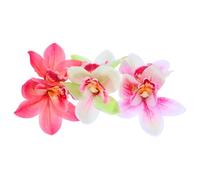 BIUDECO 3pcs Simulation Cymbidium Orchid Hairpin Faux Flower Hair Clips for Women Artificial Floral Hairpins Beach Vacation Spring Outings Photoshoots