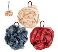 BIUDECO 3pcs Skin Friendly Bath Balls Rose Flower Shaped Loofah Sponges for Shower Exfoliating and Bathing Use Soft