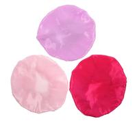 BIUDECO 3pcs Sleeping Hats Wide Brim Breathable Elastic Caps Candy Colors Comfortable Night Bonnet for Boys and Rosy Light Purple Pink Red