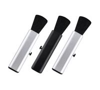 BIUDECO 3pcs Telescopic Guitar Cleaning Brush Set Foldable Dust Brush for Ukulele Guzheng Piano Soft Bristles Silver Black
