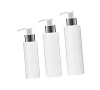 BIUDECO 3pcs White Lotion Pump Bottles Refillable Travel Containers for Shampoo Conditioner Shower Gel and Lotions and Easy to Use for Travel and Home Use
