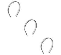 BIUDECO 3pcs Woman Metal Teeth Comb Hairband Black Wide Tooth Headband for Elder Women Lightweight Hard Metal Design for Comfortable Hair Styling