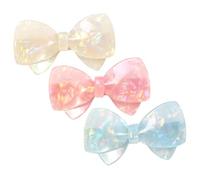 BIUDECO 3pcs Women Hair Clips Bow Design Acrylic Spring Hairpins Hair Barrette Accessories for Stylish Jewelry for Straight Curly Ponytail Braids