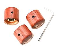 BIUDECO 3pcs Wood Guitar Knobs Set Rosewood and Maple Embedded Copper Ring Electric Guitar Volume Tone Control Replacement Knobs for Bass and Electric