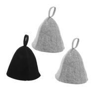 BIUDECO 3pcs Wool Sauna Hat for Men Women Traditional Russian Banya Vaporarium Cap Soft Quick-drying Hair Protector with Felt Craftsmanship for Steam Rooms and Home Bath Use
