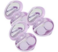 BIUDECO 3sets Portable Travel Contacts Lens Case Mirror Small Eye Lens Holder Box for Storage for Travel and Daily Use