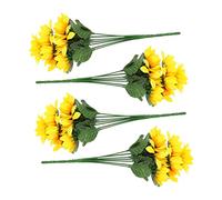 BIUDECO 4 Bunches Artificial Sunflower Bouquet Flowers Lightweight Faux Floral Arrangement for Home Wedding Party Decoration Vase Display