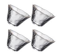 BIUDECO 4 Pack Japanese Glass Sake Cups 70ml Gold Foil Glass | For tea water whisky and spirits, smooth surface, simple elegant style, for friends and family gatherings