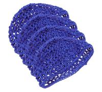 BIUDECO 4 Pcs Mesh Sleep Hat for Women Handmade Crochet Net Caps Lightweight Breathable Hair Nets for Night Hair Protection and Neat Styling Suitable for Ladies