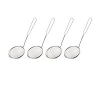 BIUDECO 4 Pieces Stainless Steel Filter Strainer Spoons for Kitchen, Small Mesh Skimmer Colanders for Hot Pot, Hanging Multi-Purpose Food Strainers and Cooking Utensils
