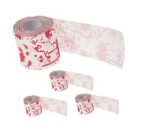 BIUDECO 4 Rolls Halloween Party Toilet Paper Soft Absorbent Tissue with Vivid Bloody Handprint Print for Spooky Bathroom Decor and Festive Home Gatherings