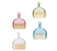 BIUDECO 4 Sets Mini Broom and Multi-Function Dust Pan Cleaning Supply Portable Household Desktop Window Sill Keyboard Gap Cleaner with Creative Design and Material