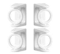 BIUDECO 4pcs Adhesive Curtain Rod Holders Rotatable Hooks in White Abs Material, Suitable for Smooth Surfaces, Protect Walls from Damage, for Bathroom and Kitchen Use
