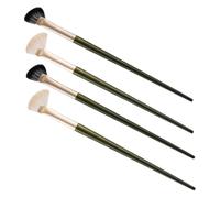 BIUDECO 4Pcs Angled Nose Contour Brush for Precise Highlighting and Blending Soft Mixed Black and White Bristles Professional Makeup Tool for Women