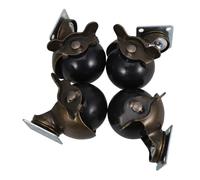 BIUDECO 4pcs Antique Bronze Ball Casters with Brake for Furniture Home Office Chairs Smooth Swivel Wheels Suitable for Low Pile Carpet and Industrial Use