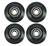 BIUDECO 4pcs Barn Door Rollers Sliding Pulley Wheels U-Groove Track Guide Metal Hanging Rail for Furniture Gate Closet Sliding Door Hardware