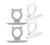 BIUDECO 4pcs Bathroom Toilet Lid Lifters with Strong Suction Portable Decorative Toilet Seat Handles for Hygienic Use Easy Clean for Family Safety in Gray and White