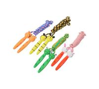 BIUDECO 4pcs Cartoon Animal Wooden Jump Rope for Lightweight Exercise Ropes with Ergonomic Handles Durable Skipping Equipment for Students Bee Brown Bear White Rabbit Frog