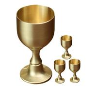 BIUDECO 4pcs Copper Alloy Medieval Chalice Goblets High Stemmed Wine Cups for Religious Ceremonies Theme Parties and Elegant Gatherings with Comfortable Grip and Vintage Style Decoration