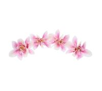 BIUDECO 4pcs Double Orchid Flower Hair Clips Boho Hawaiian Artificial Floral Barrettes with Durable Fabric Tape Secure Grip Lightweight Fade Resistant for Wedding Bride Beach Vacation