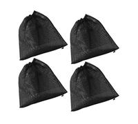 BIUDECO 4pcs Drawstring Pump Barrier Bags for Pumps Protective Cylindrical Filter Mesh Bags for Outdoor Swimming Pools and Fountains to Prevent Debris Damage and Fish Injury Suitable for