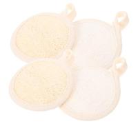 BIUDECO 4pcs Face Exfoliator Scrubber Pads 8x8cm Natural Loofah Facial Scrubbers for Women Deep Cleansing, Skin Renewal, Gentle Exfoliating Pads for Daily Skincare