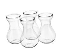BIUDECO 4pcs Floral Vase Decor Glass Hyacinth Vases Table Glass Flower Home Gardening
