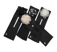 BIUDECO 4PCS Flower Hair Bun Maker Set Silk Flower Hair Donuts Shaper with Black, White, and Light Gold Colors for Women’s Updo