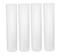 BIUDECO 4pcs Glass Test Tube Flower Vases for Indoor Plants Hydroponic Planters with Wooden Rack Compact Desktop Glass Planters for Fresh Flowers and Plant Propagation Easy to Clean and