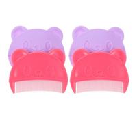 BIUDECO 4PCS Hair Comb Set for Newborns Cradle Cap Treatment, Soft Tooth Scalp Brush for Bath and Dandruff Removal, Pink and Purple Hairbrush for Sensitive Skin