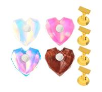 BIUDECO 4pcs Heart-shaped Nail Art Practice Stand for Beginners and Professionals, Portable Resin Nail Display Rack with Compact Design, Multipurpose Practice Rack for Home Use