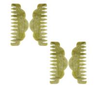 BIUDECO 4pcs Jade Massage Comb Guasha Scraping Scalp Massager Stone Massage Tools Handheld for Hair Scalp Caring Relaxation