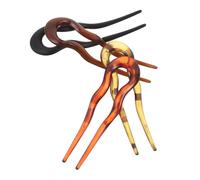 BIUDECO 4pcs Leopard Print U-shaped Hairpins Vintage Elegant Hair Stick Set for Women Robust Bun Styling Tools with Retro Chinese Headdress Design Hair Plaiting Accessories for Everyday