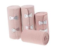 BIUDECO 4pcs Medical Elastic Compression Bandage with Extra Strong Metal Clips Skin Tone Sports Wrap for Ankle Arm Leg Chest Injury Support Premium Conforming Muscle Strain Relief