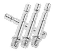 BIUDECO 4pcs Microphone Stand Adapter 3/8 to 1/4 Inch Metal Thread Converter Mic Arm Extension Screw for Microphone Mounts Compatible with Mic Stands and Boom Arms in Silver