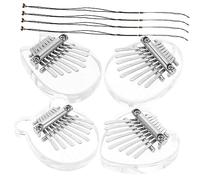 BIUDECO 4pcs Mini Cartoon Thumb Piano Kalimba Note Finger Piano for Beginners Portable Musical Instruments Bear Heart Cat and Raindrop Shapes for Music Learning and Play