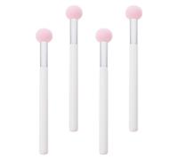 BIUDECO 4pcs Pink Mushroom Head Concealer Sponge Set with White Handle, Dual Use Dry and Wet Makeup Brush Sponge for Face Foundation and Cosmetic Application