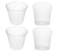 BIUDECO 4pcs Plastic Hydroponic Mesh Planter Buckets with Drainage Slots for Vegetable Growing Root Control Nursery Pots for Balcony Gardening and Hydroponic Cultivation