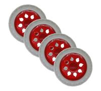 BIUDECO 4Pcs Shopping Cart Caster Wheels Replacement Front Wheel for Trolley Push Cart Wheelchair Easy Install Heavy Duty Spare Lozenge Embossed Red Castors for Luggage and Grocery Trolley
