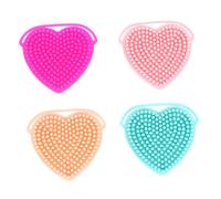 BIUDECO 4pcs Silicone Handheld Facial Cleansing Brushes Double-sided Massage Scrubbers for Women and Babies, Soft Baby Hair Scalp Brush Set for Home Face and Body Care