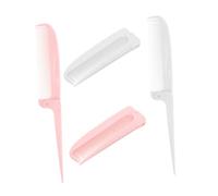 BIUDECO 4pcs Tail Comb Folding Comb for Parting Plastic Fine-tipped Teeth Easy Portability Assorted Colors Travel Birthday Gift for Family and Friends
