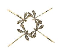BIUDECO 4pcs Vintage Metal Dragonfly Hair Clips Rhinestones for Women Decorative Hair Accessories for Side and Bangs Elegant for Girls