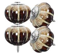 BIUDECO 4Pcs White Jade Ceramic Cabinet Handles Round Drawer Knobs for Kitchen Cupboard Wardrobe Furniture Pulls Bohemian Style Home Decor