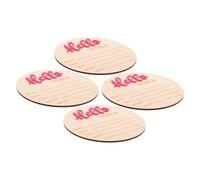 BIUDECO 4pcs Wooden Birth Announcement Sign Rustic Newborn Welcome Plaque Cute Patterns for Showers and Nursery Decor Adorable Keepsake Card for Boy Girl