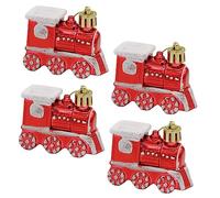 BIUDECO 4pcs Xmas Small Train Pendants Christmas Hanging Ornaments Train Xmas Tree Ornament Christmas Tree Decorations Indoor Hanging Crafts