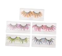 BIUDECO 5 Pairs Fake Eyelashes Glitter Lashes Lightweight Synthetic Material 25mm Night Glow False Eyelashes Blend Well with Eyelids Suitable for Role Playing and Thanksgiving