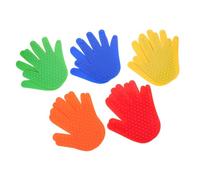 BIUDECO 5 Pairs of Colorful Hand Shape Carpet Markers - Versatile Spot Markers for Tennis Football Training and Classroom Decoration