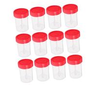 BIUDECO 50 Pcs Plastic Specimen Sampling Cup with Leak Spiral Cover Random Color Stool Container for Laboratory Test Pathology Cytology Reagent Pre Filling Use Random Color