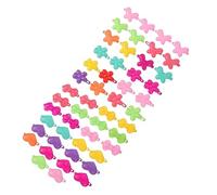 BIUDECO 50pcs Cartoon Hairpins Plastic Barrettes with Heart Plum Blossom Bowknot and Lightweight Hair Accessories for Daily Wear and Photography